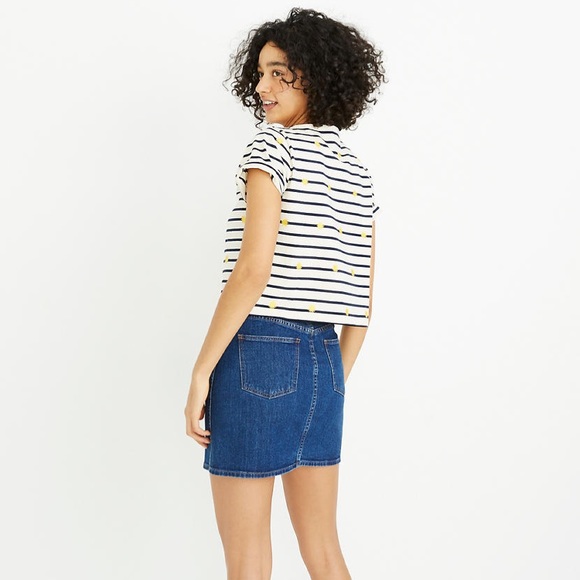 Madewell Denim Skirt -Straight Stretch Denim- NWOT - Picture 2 of 7